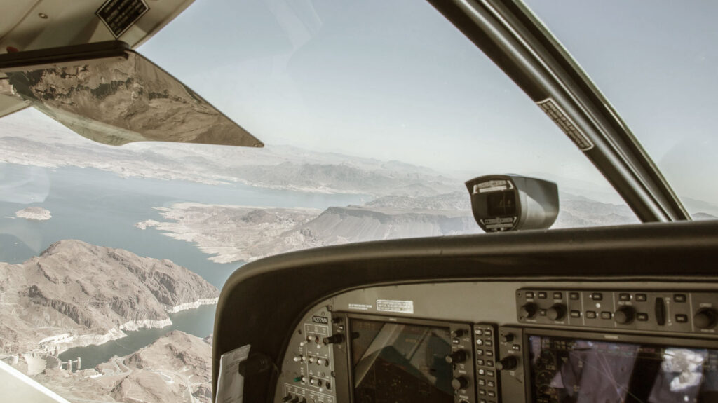 Airplane Flying Over Las Vegas